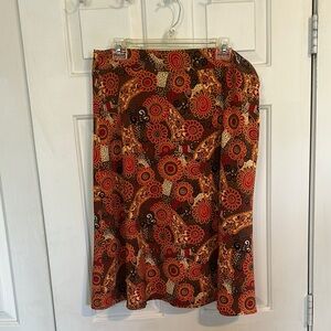 Sag Harbour Orange and Brown Skirt size 14